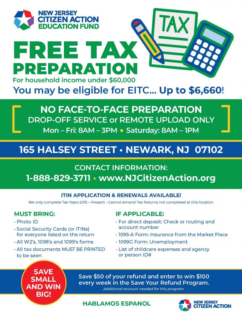 Free Virtual Tax Preparation with New Jersey Citizen Action – Partners ...